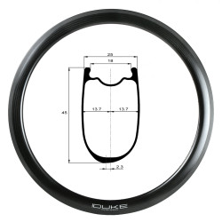 DUKE RIM BACCARA 45C 3K (RIM BRAKE)